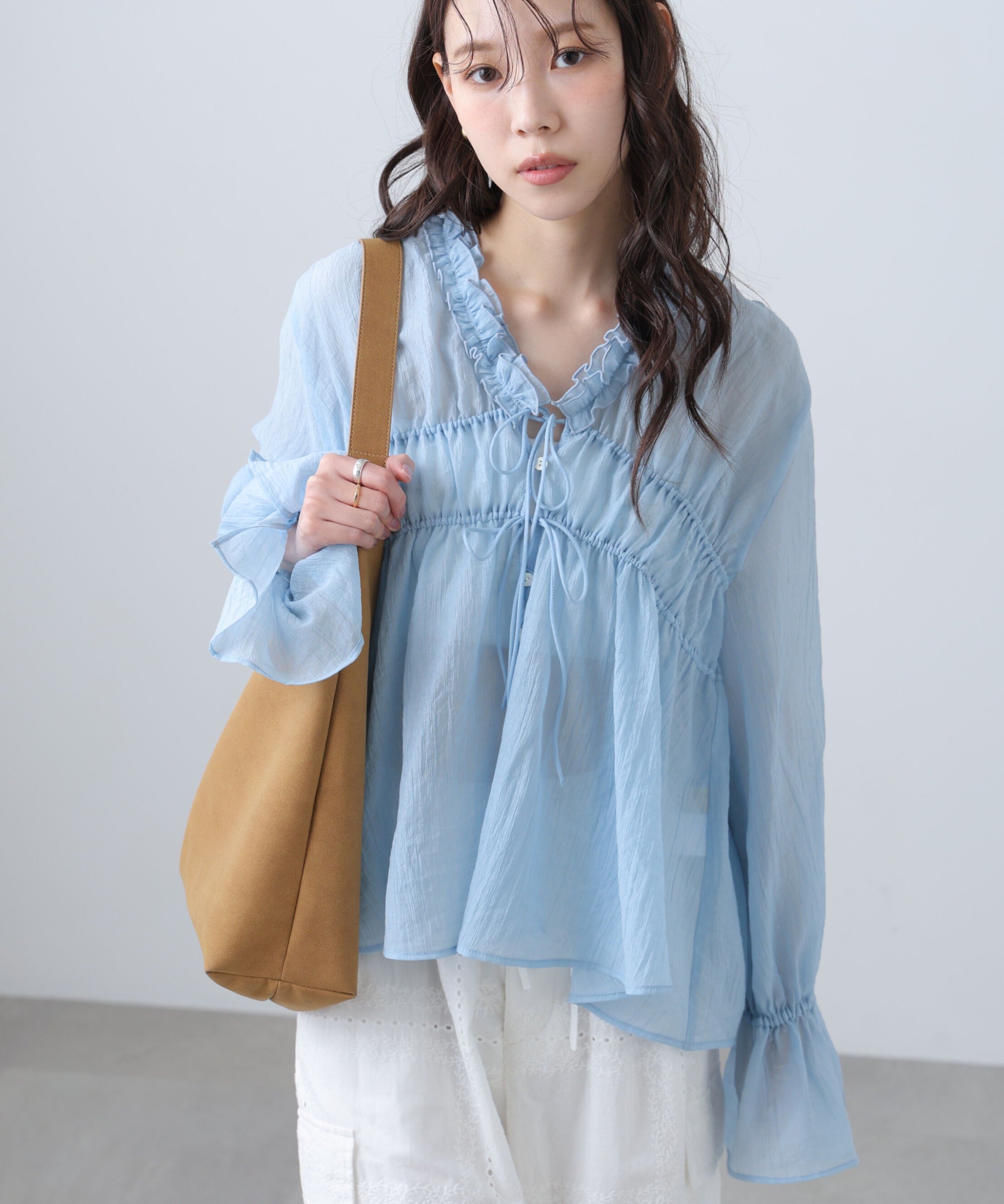  「シャーリングドロストブラウス」|シャツ・ブラウス|