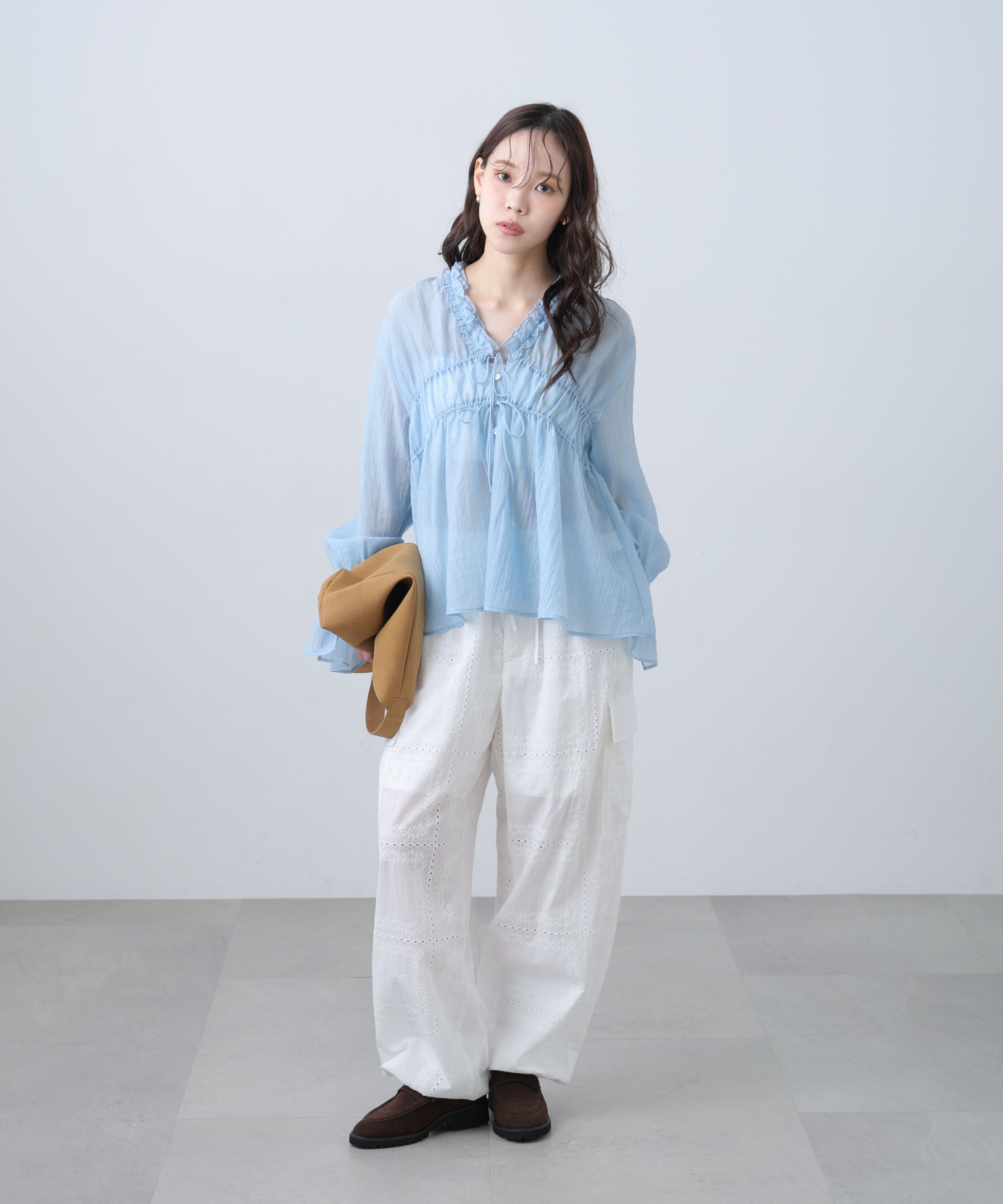  「シャーリングドロストブラウス」|シャツ・ブラウス|