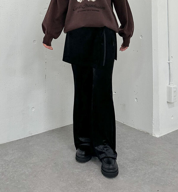 archives「ベロアレイヤードスカート付きパンツ」|チノ|