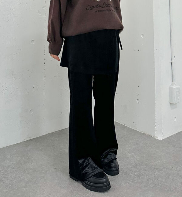 archives「ベロアレイヤードスカート付きパンツ」|チノ|