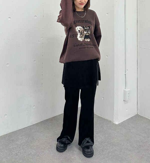 archives「ベロアレイヤードスカート付きパンツ」|チノ|