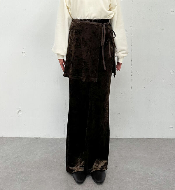 archives「ベロアレイヤードスカート付きパンツ」|チノ|