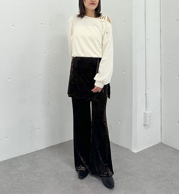 archives「ベロアレイヤードスカート付きパンツ」|チノ|