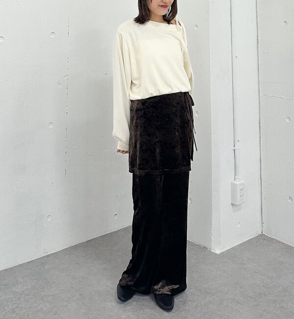 archives「ベロアレイヤードスカート付きパンツ」|チノ|