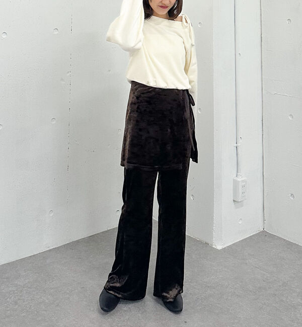 archives「ベロアレイヤードスカート付きパンツ」|チノ|