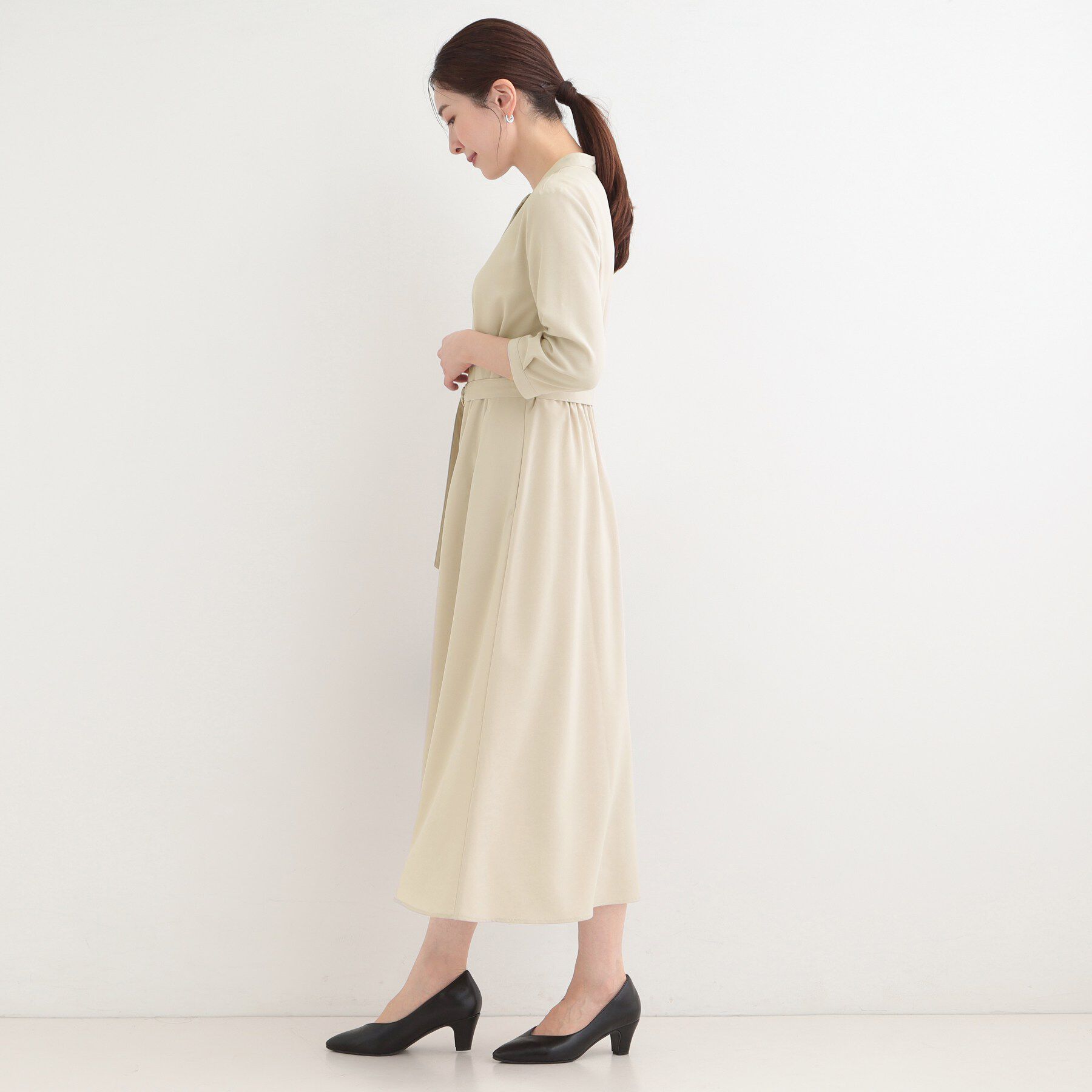 SHOO･LA･RUE「【洗濯機可/イージーケア/UV】ウエストタックワンピース」|ワンピース|