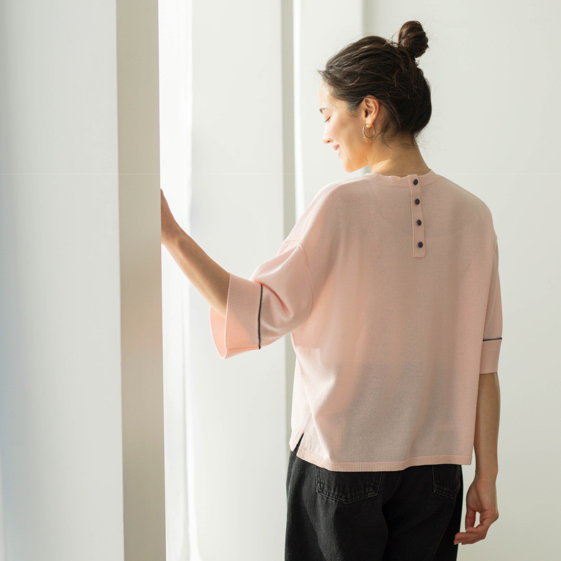 SHOO･LA･RUE「配色ラインニットTシャツ」|ニット・セーター|