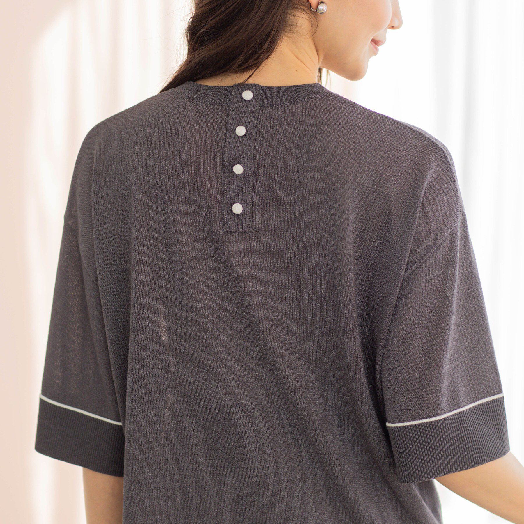 SHOO･LA･RUE「配色ラインニットTシャツ」|ニット・セーター|