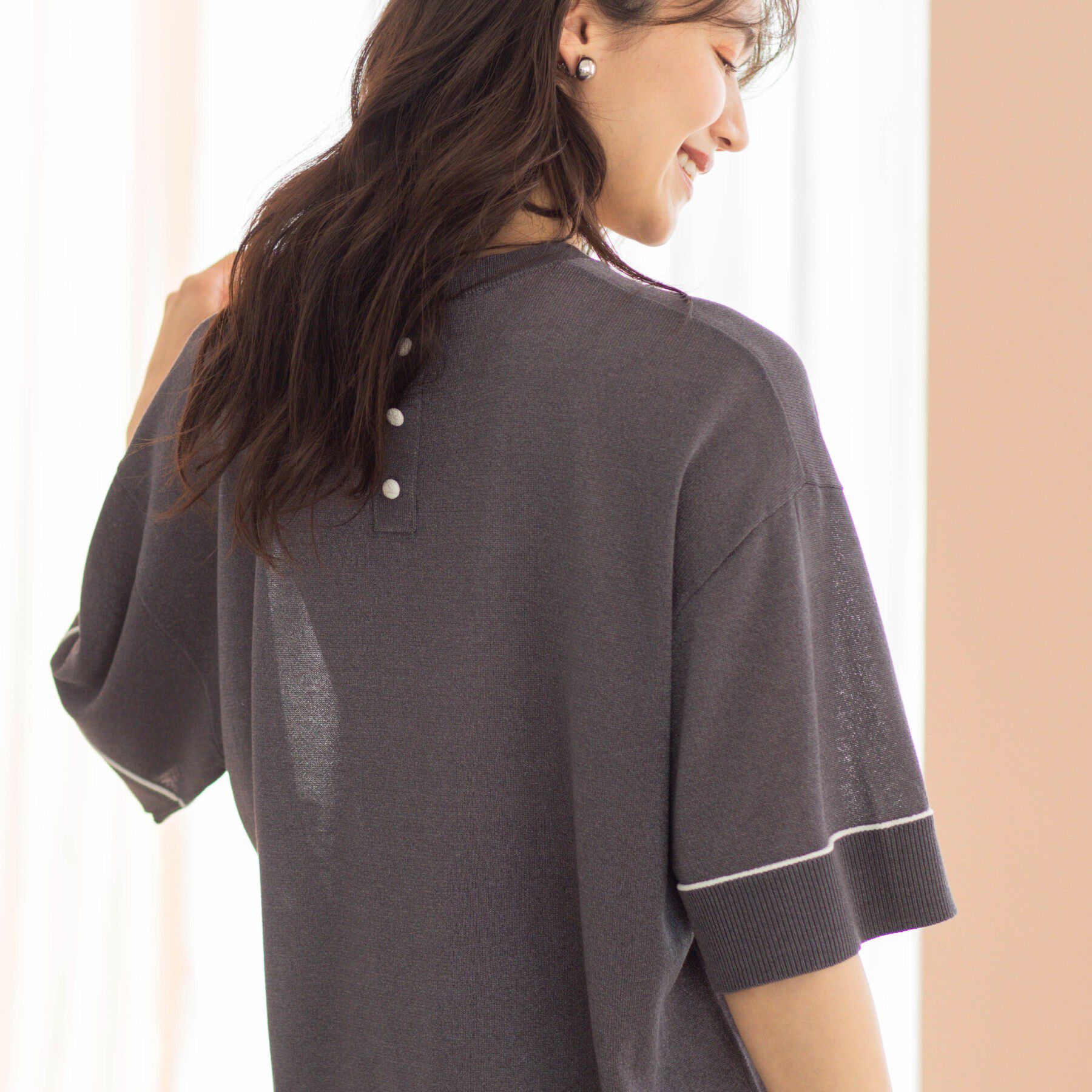 SHOO･LA･RUE「配色ラインニットTシャツ」|ニット・セーター|