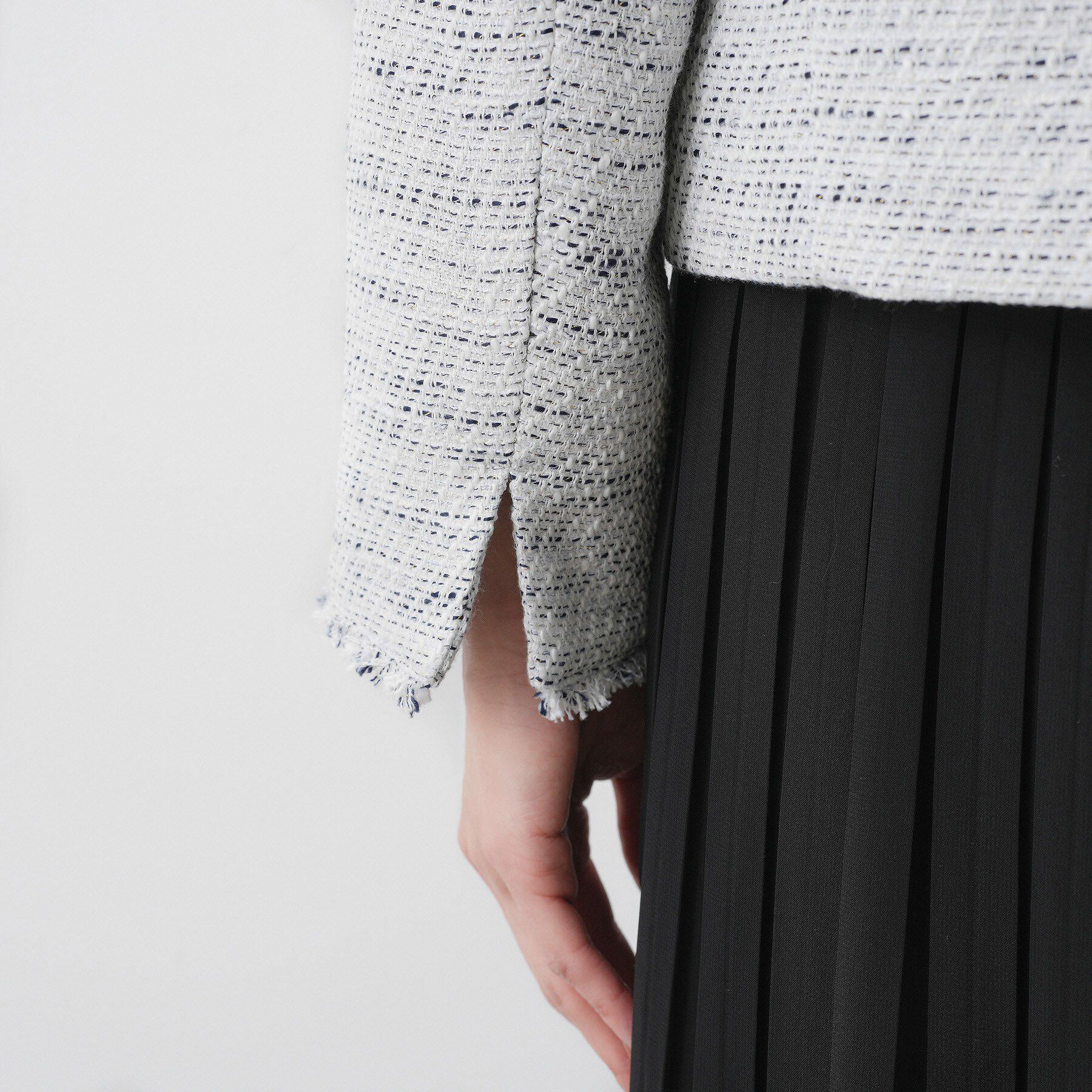 Dessin「ツイードクルーネックジャケット」|ノーカラージャケット|