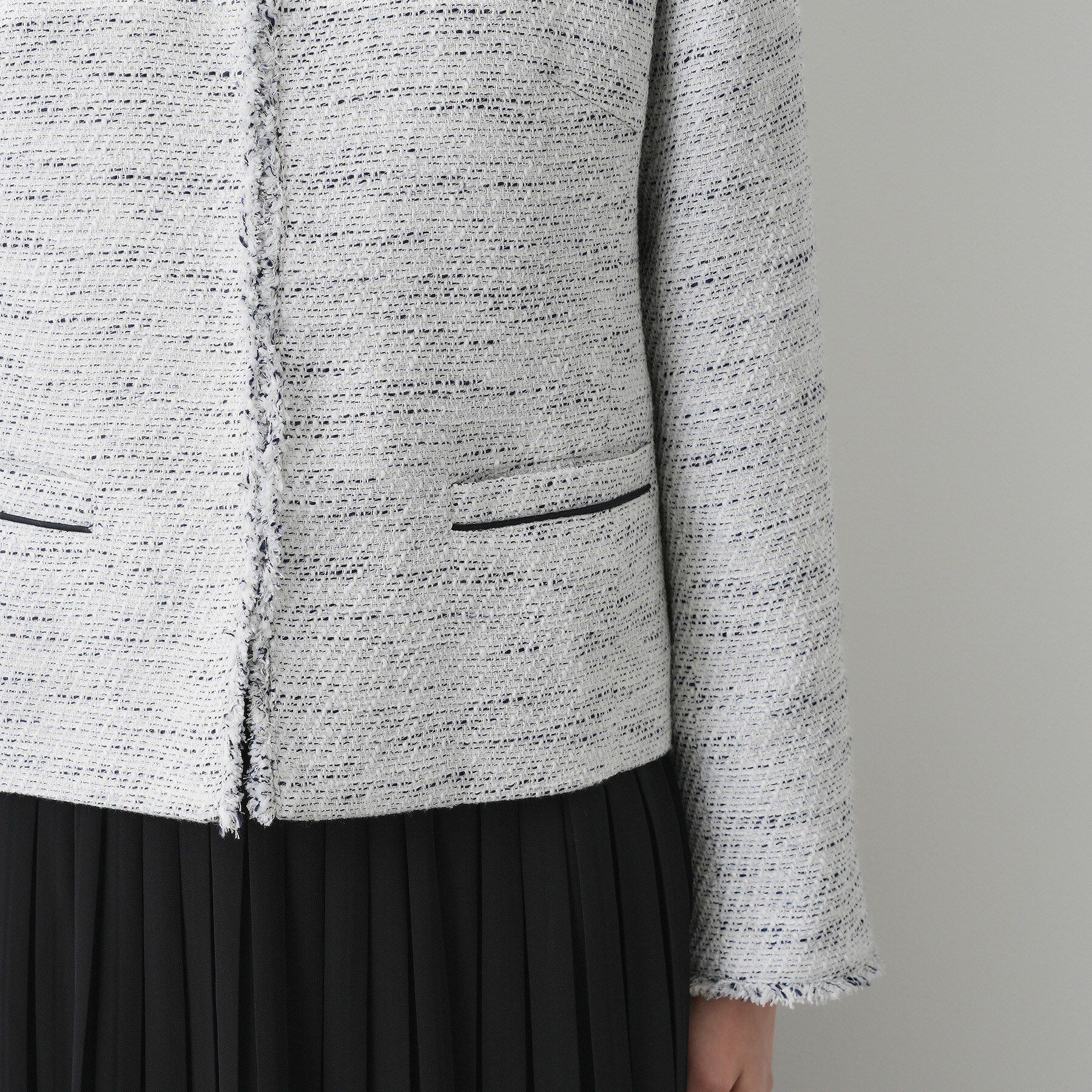 Dessin「ツイードクルーネックジャケット」|ノーカラージャケット|