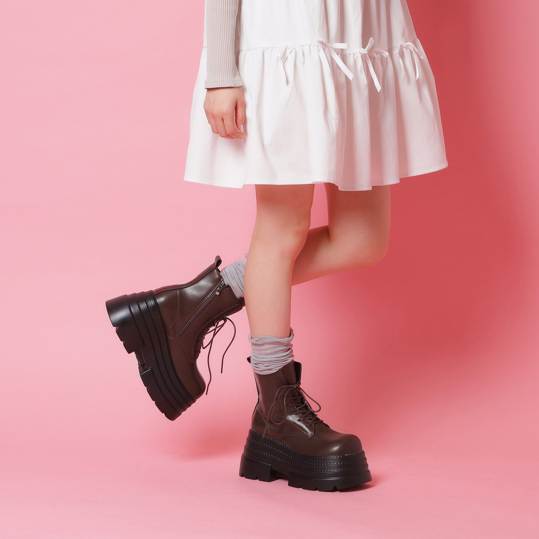 csT&P「厚底レースアップ」|ショートブーツ|