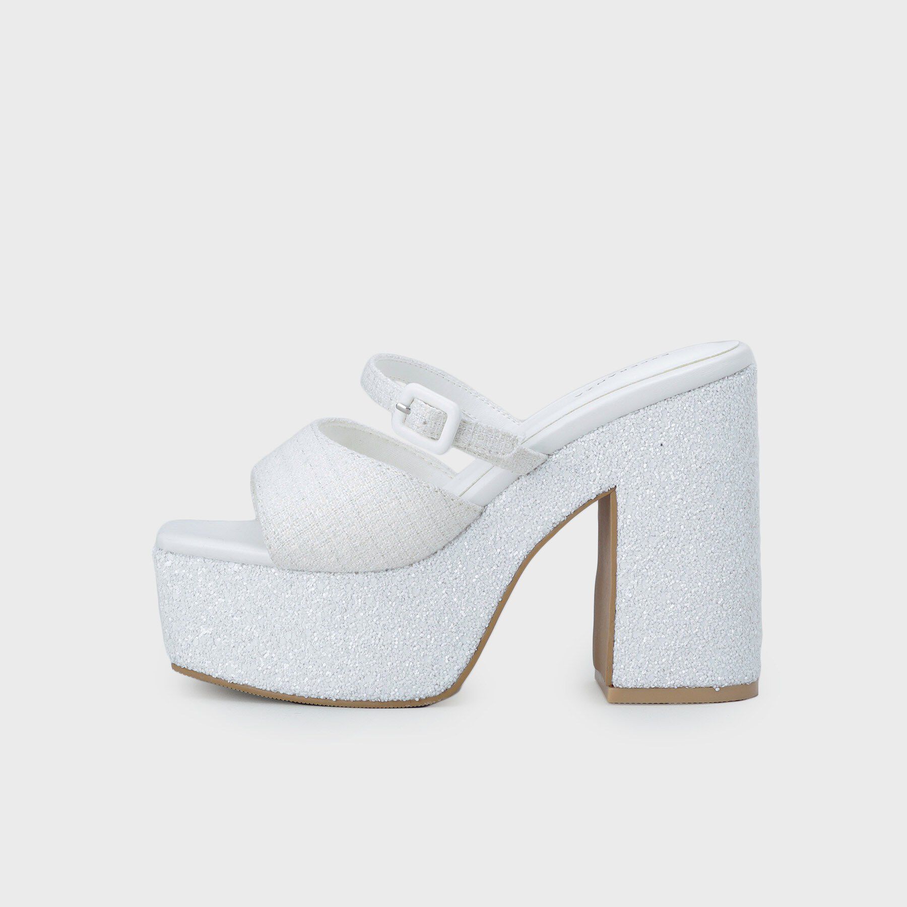 ESPERANZA「【ラク盛り／サンダル】 リピーター続出／脚長美脚 グリッターソールツイードミュール」|サンダル|