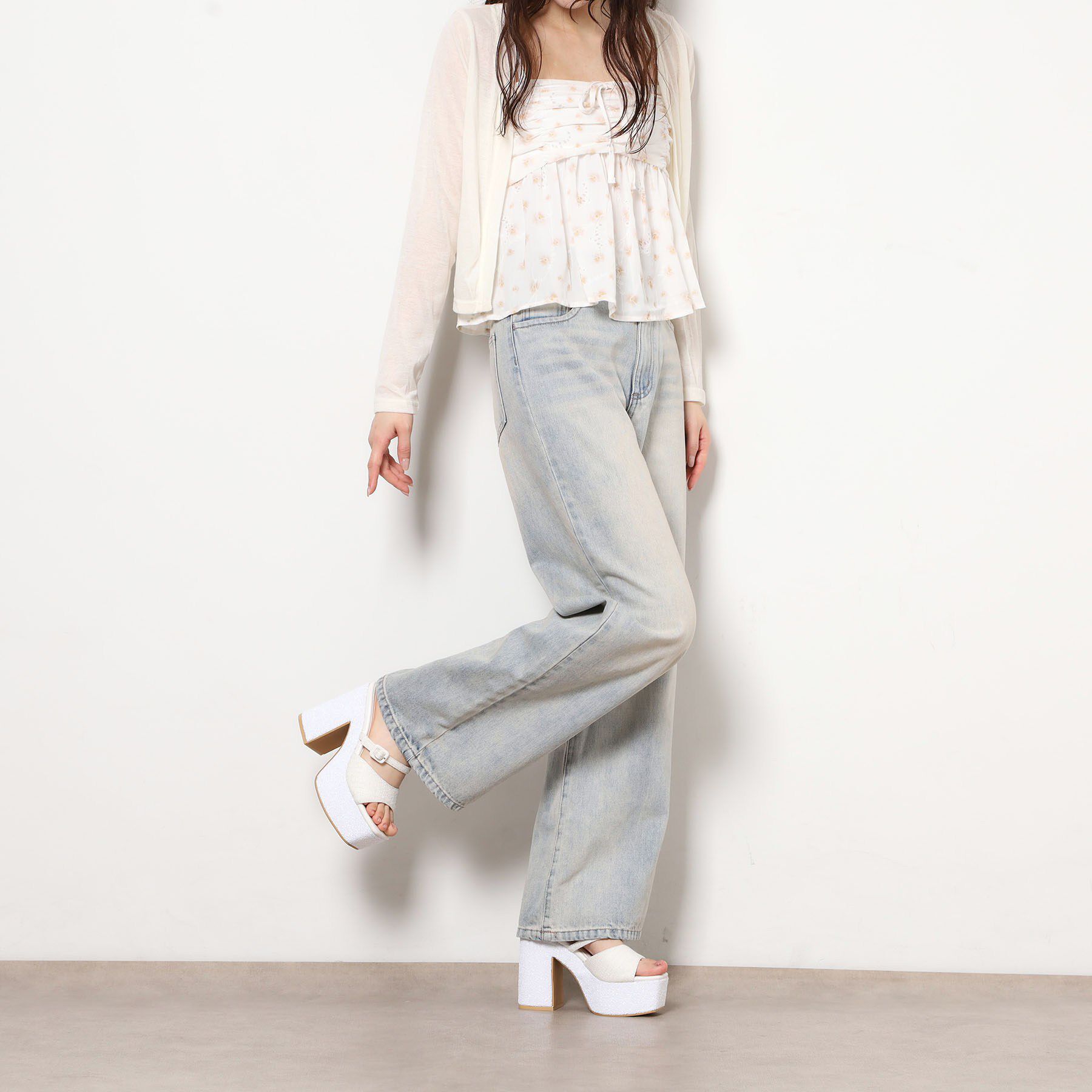 ESPERANZA「【ラク盛り／サンダル】 リピーター続出／脚長美脚 グリッターソールツイードミュール」|サンダル|