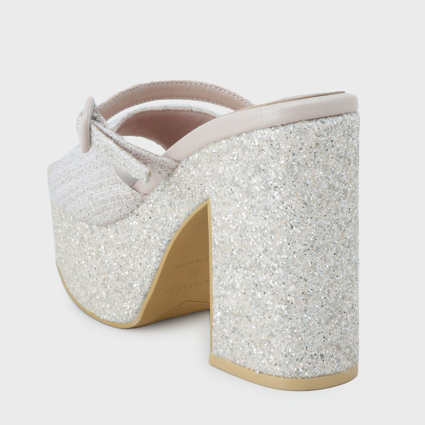 ESPERANZA「【ラク盛り／サンダル】 リピーター続出／脚長美脚 グリッターソールツイードミュール」|サンダル|