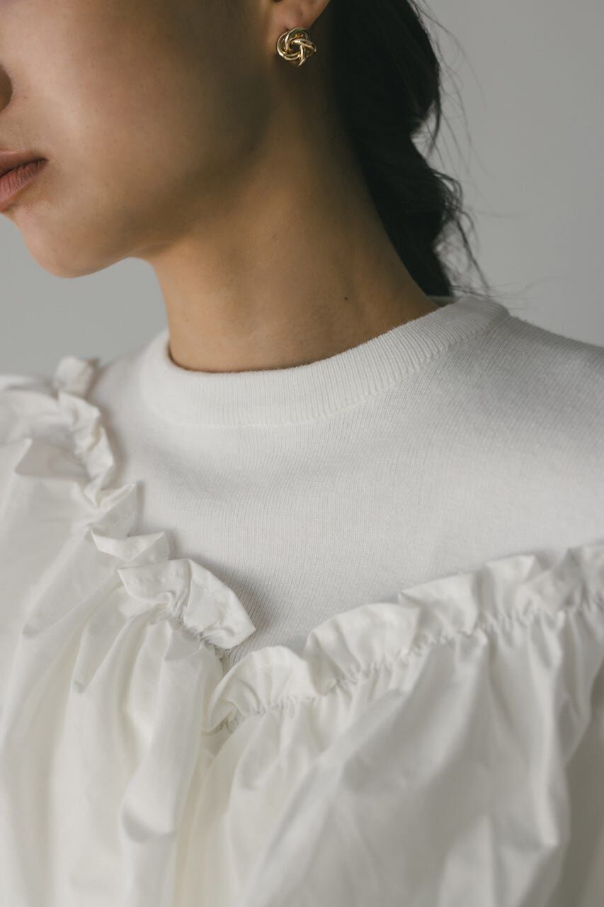 STYLEMIXER「アシンメトリーフリルニットトップ」|ニット・セーター|