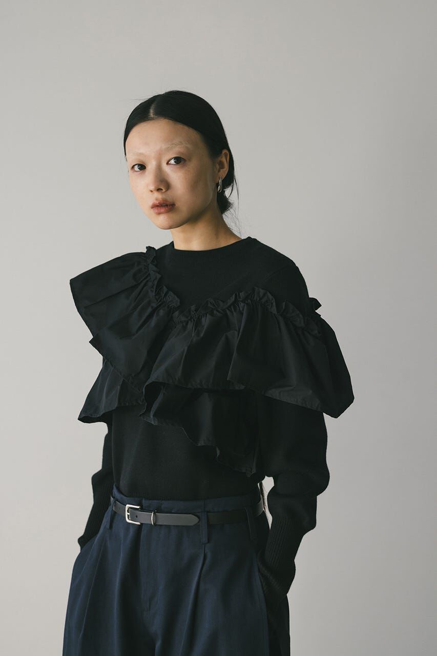 STYLEMIXER「アシンメトリーフリルニットトップ」|ニット・セーター|