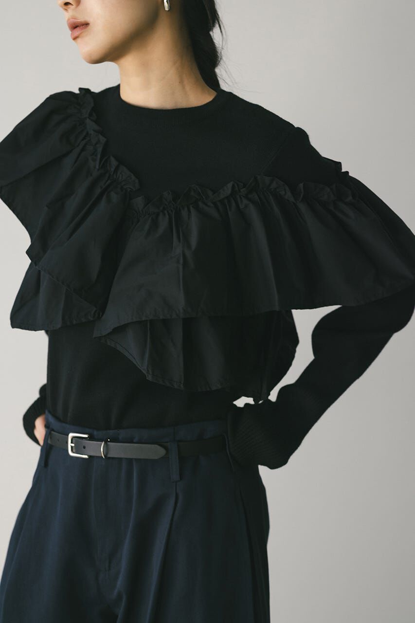 STYLEMIXER「アシンメトリーフリルニットトップ」|ニット・セーター|