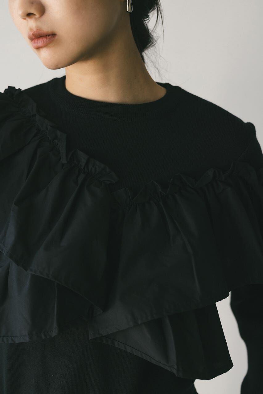 STYLEMIXER「アシンメトリーフリルニットトップ」|ニット・セーター|