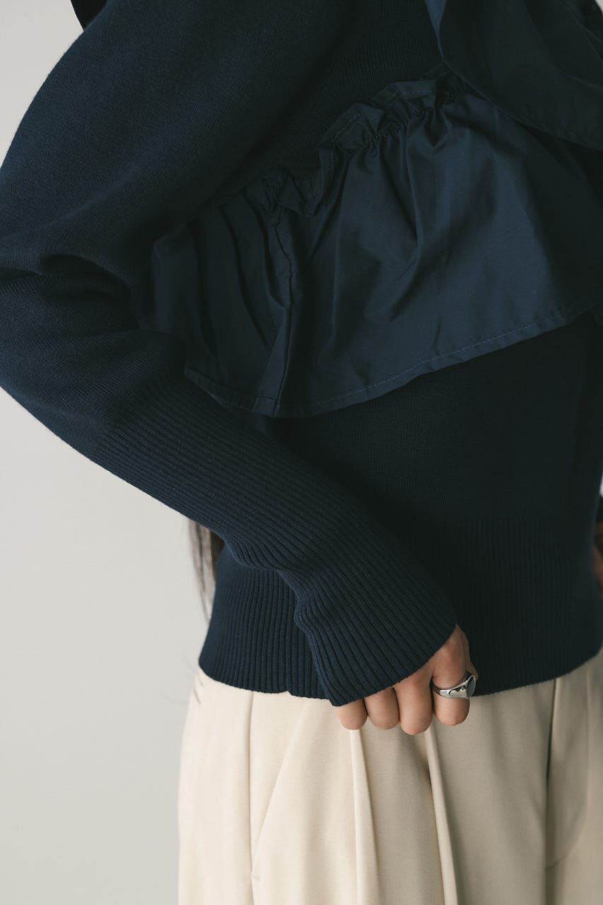 STYLEMIXER「アシンメトリーフリルニットトップ」|ニット・セーター|
