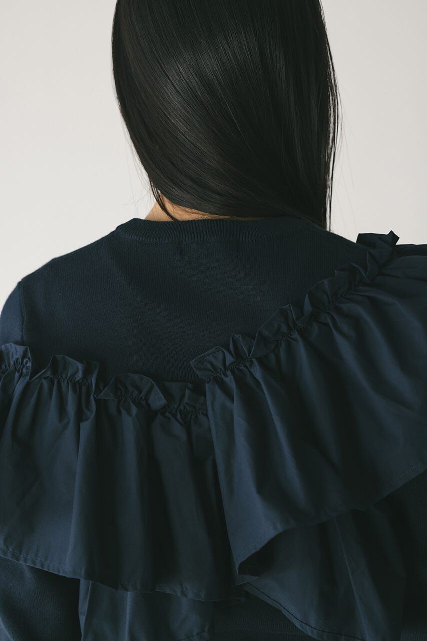 STYLEMIXER「アシンメトリーフリルニットトップ」|ニット・セーター|