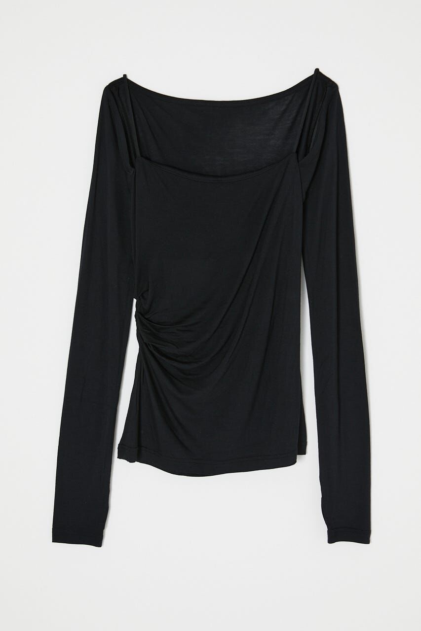 MOUSSY「SQUARE NECK GATHER トップス」|Tシャツ・カットソー|