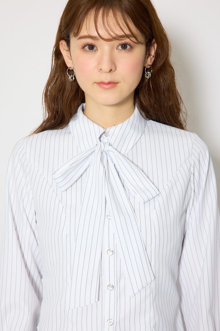 rienda「ウエストシェイプボウタイシャツ」|シャツ・ブラウス|