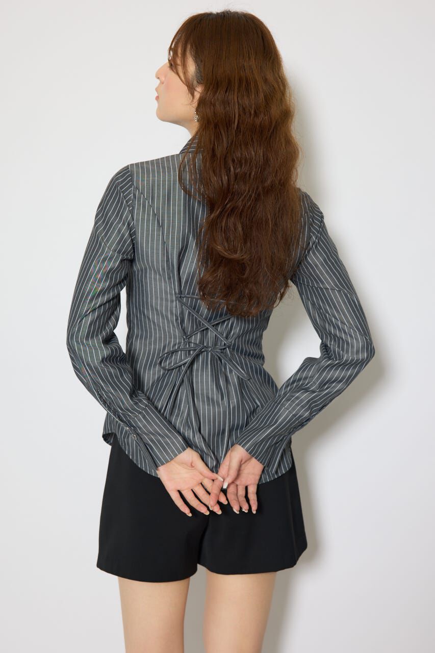 rienda「ウエストシェイプボウタイシャツ」|シャツ・ブラウス|