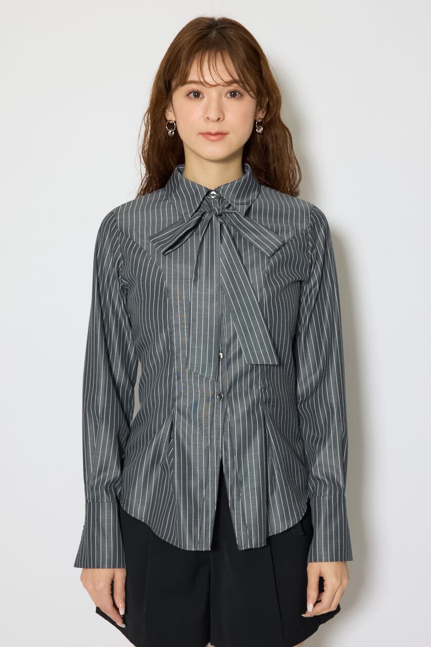 rienda「ウエストシェイプボウタイシャツ」|シャツ・ブラウス|