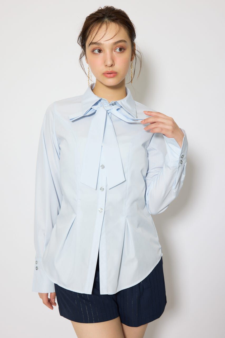 rienda「ウエストシェイプボウタイシャツ」|シャツ・ブラウス|