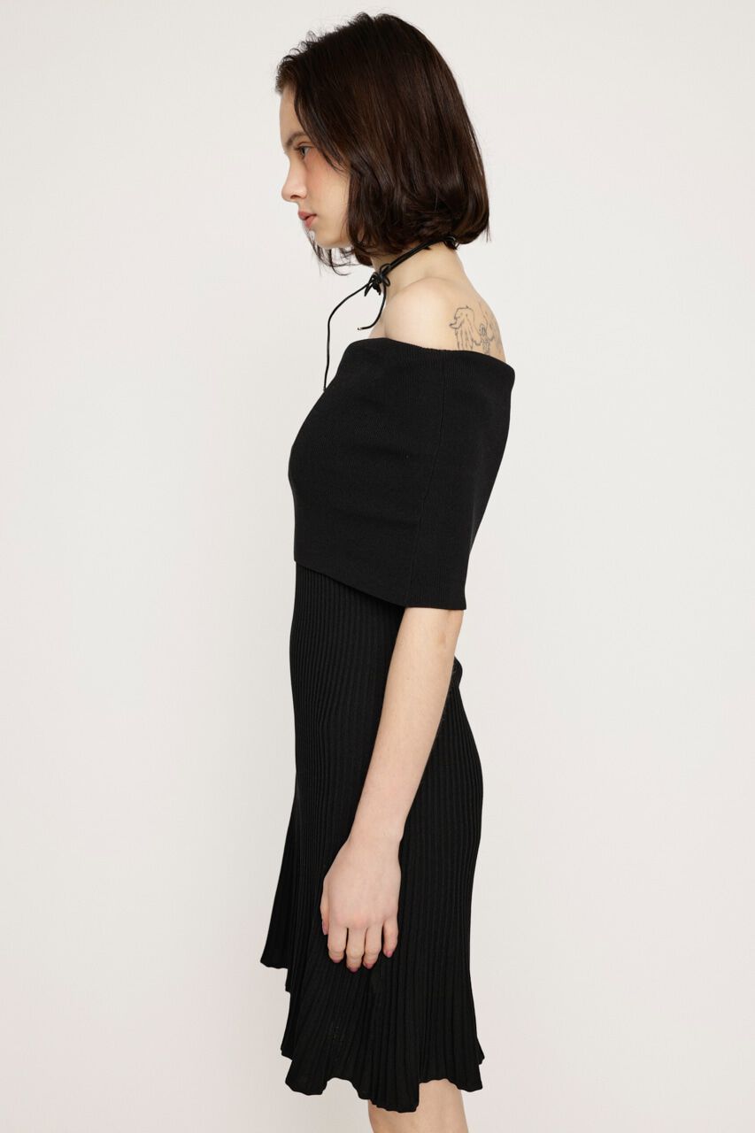 SLY「OFF SHOULDER RIB KNIT ショートワンピース」|ワンピース|