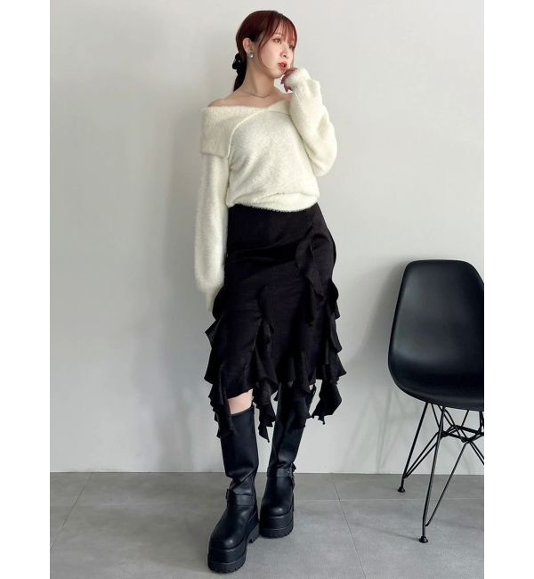 dazzlin「2WAYミニシャギーオフショルニット」|ニット・セーター|