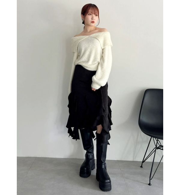 dazzlin「2WAYミニシャギーオフショルニット」|ニット・セーター|