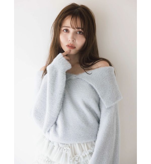 dazzlin「2WAYミニシャギーオフショルニット」|ニット・セーター|