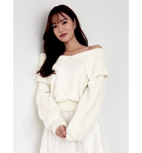 dazzlin「2WAYミニシャギーオフショルニット」|ニット・セーター|