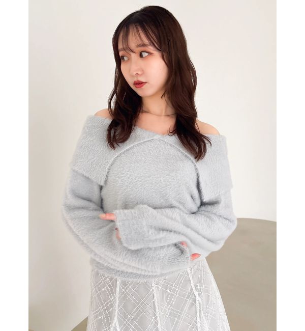 dazzlin「2WAYミニシャギーオフショルニット」|ニット・セーター|