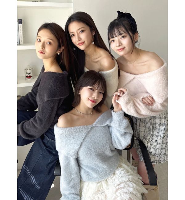 dazzlin「2WAYミニシャギーオフショルニット」|ニット・セーター|