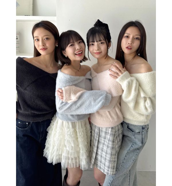 dazzlin「2WAYミニシャギーオフショルニット」|ニット・セーター|
