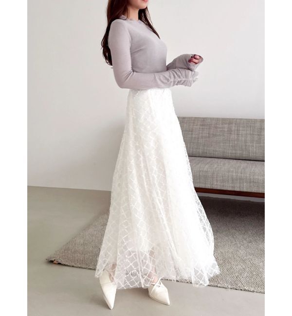 dazzlin「バックオープンスパンコールシアーニットトップス」|ニット・セーター|