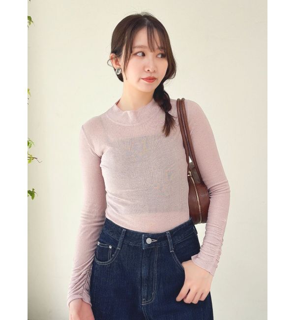 dazzlin「バックオープンスパンコールシアーニットトップス」|ニット・セーター|