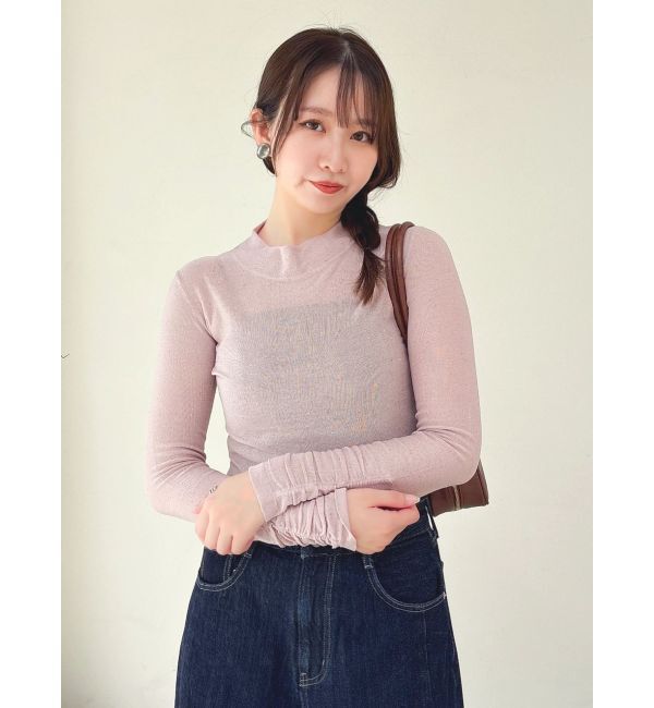 dazzlin「バックオープンスパンコールシアーニットトップス」|ニット・セーター|