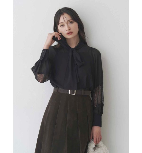 MERCURYDUO「ポイントレースボウタイブラウス」|シャツ・ブラウス|