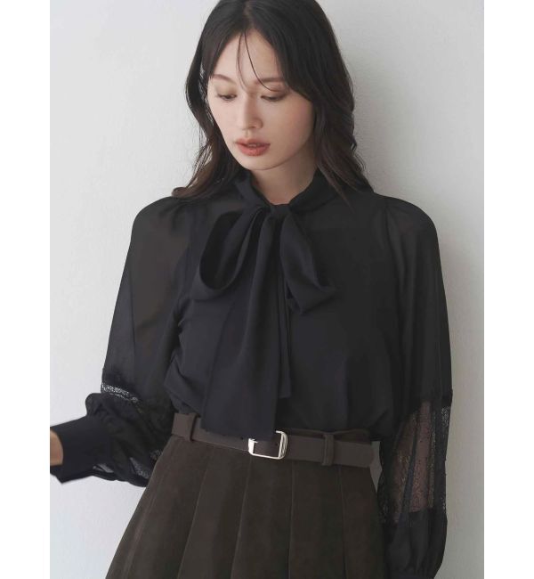 MERCURYDUO「ポイントレースボウタイブラウス」|シャツ・ブラウス|