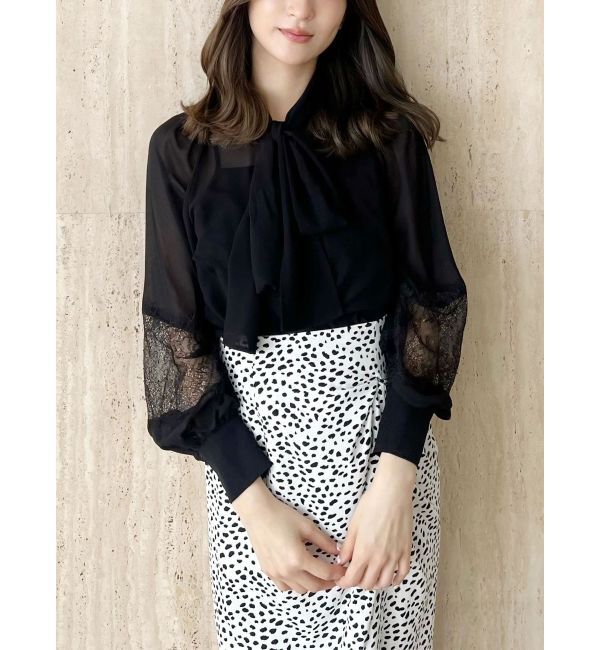 MERCURYDUO「ポイントレースボウタイブラウス」|シャツ・ブラウス|