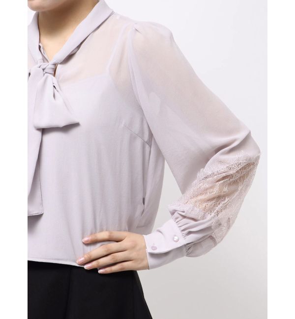 MERCURYDUO「ポイントレースボウタイブラウス」|シャツ・ブラウス|