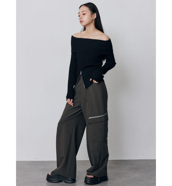 MURUA「オフショルダーケーブルニット」|ニット・セーター|