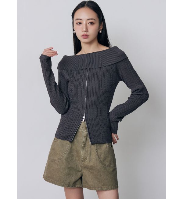 MURUA「オフショルダーケーブルニット」|ニット・セーター|