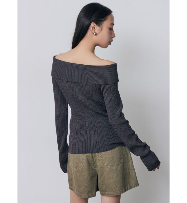 MURUA「オフショルダーケーブルニット」|ニット・セーター|