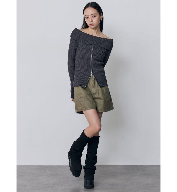 MURUA「オフショルダーケーブルニット」|ニット・セーター|