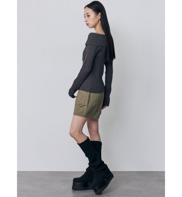 MURUA「オフショルダーケーブルニット」|ニット・セーター|